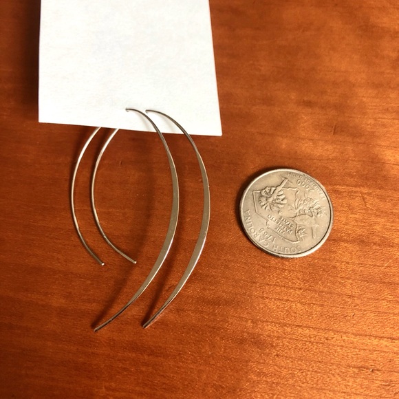 Silver Open Hoop Earrings - Picture 5 of 5